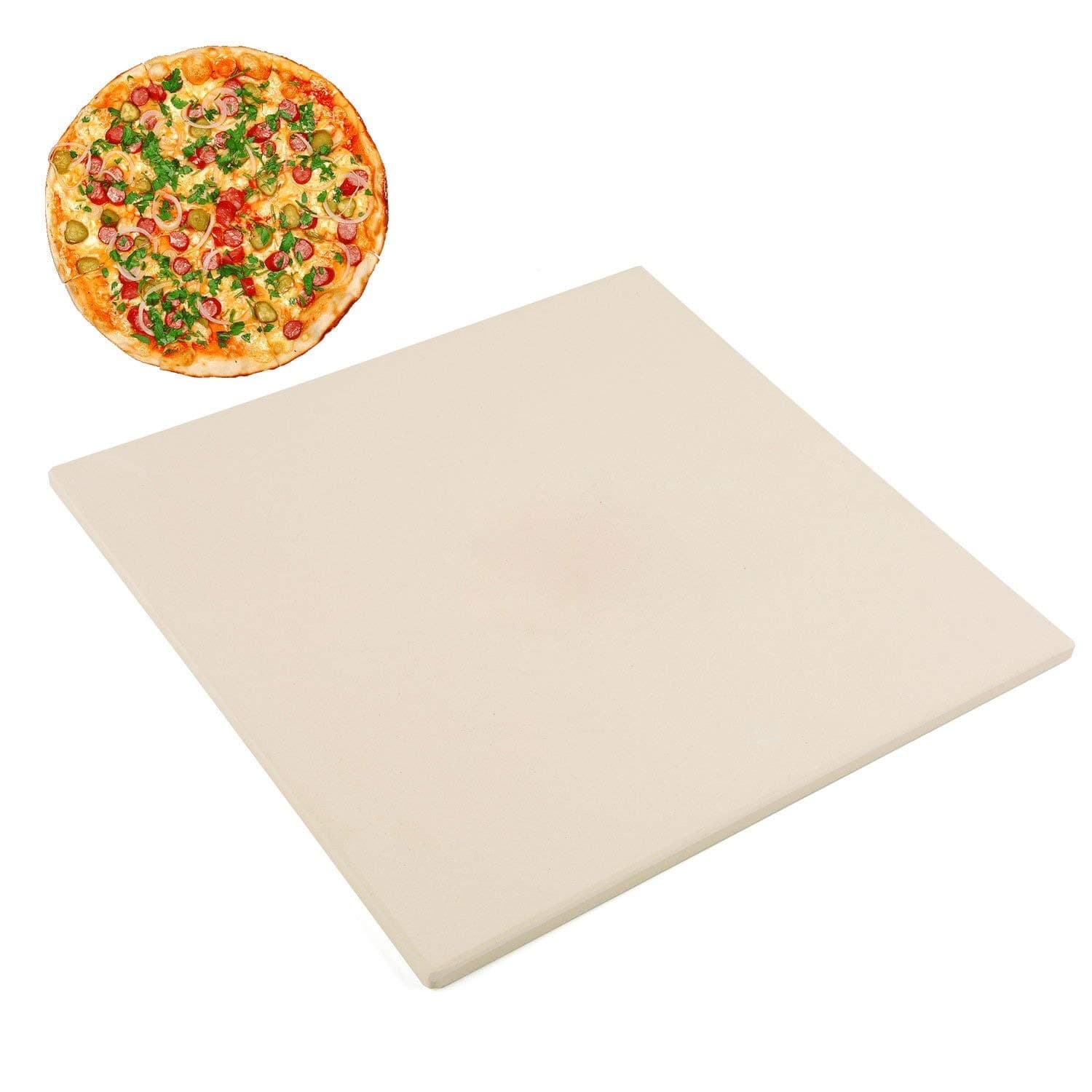 Delete Pizza Stone, Square Cordierite Baking Pizza Stone For Grill, Oven Or RV Oven, 30.5cm X 30.5cm (12” X 12”)