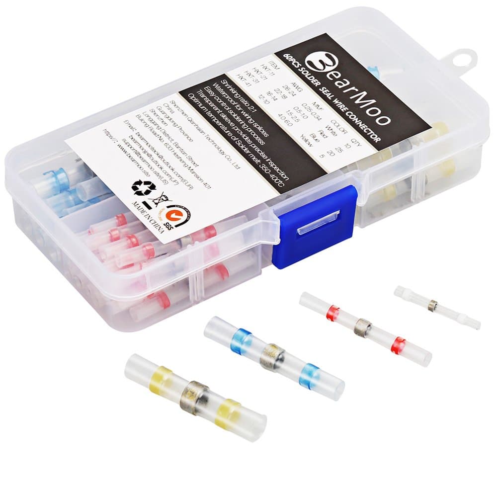 360pcs Electrical Wire Connector Assorted Insulated Crimp Terminals Kit Pack Crimp Connectors Electrical Terminals Spade Bullet Butt Connectors (Rubber)