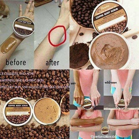size 50G X 1unit.-.Butt, Back Acne & Dark Spot Bikini Underarm (COFFEE BODY SCRUB) Whitening & Brightening within 7 Days for Face & Body