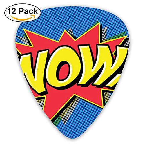 Yenba Boom Wow Thin Acoustic Medium Guitar Picks (12-Pack) Girls Pink 0.46/0.71/0.96 Mm Guitar