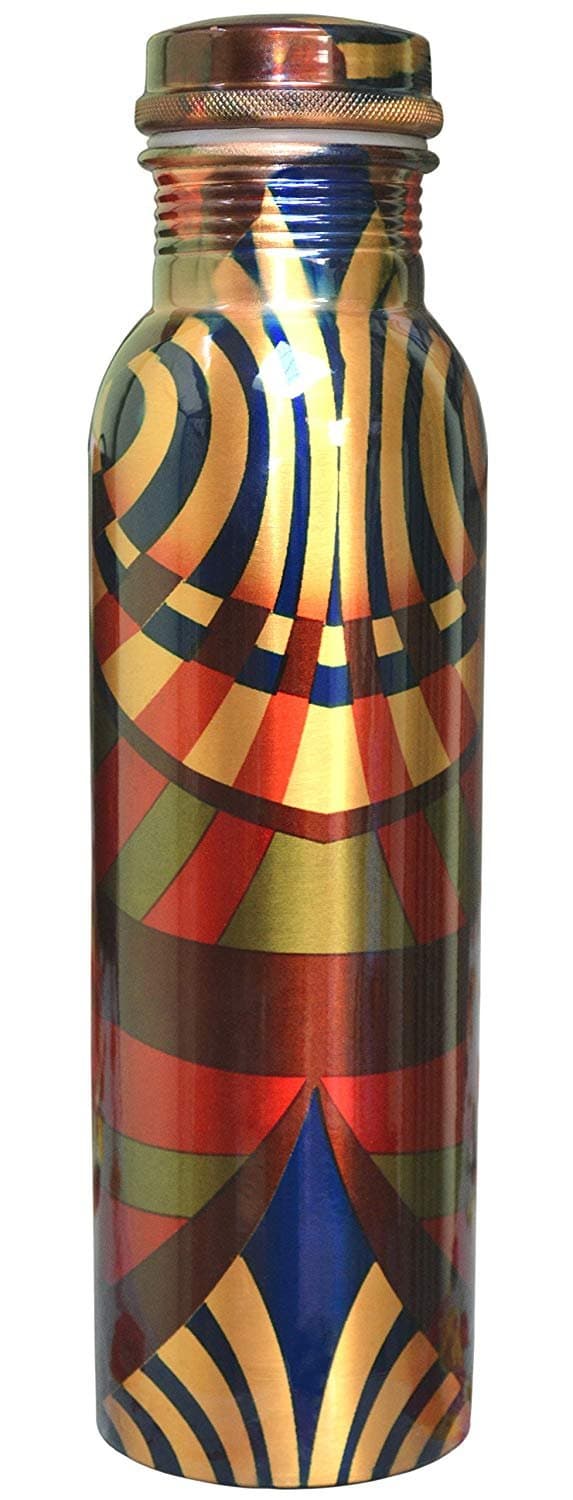 Canopus Crafts Pure Copper Bottle Digital Printed Water Bottle 1000ML (28x7.5 cm)