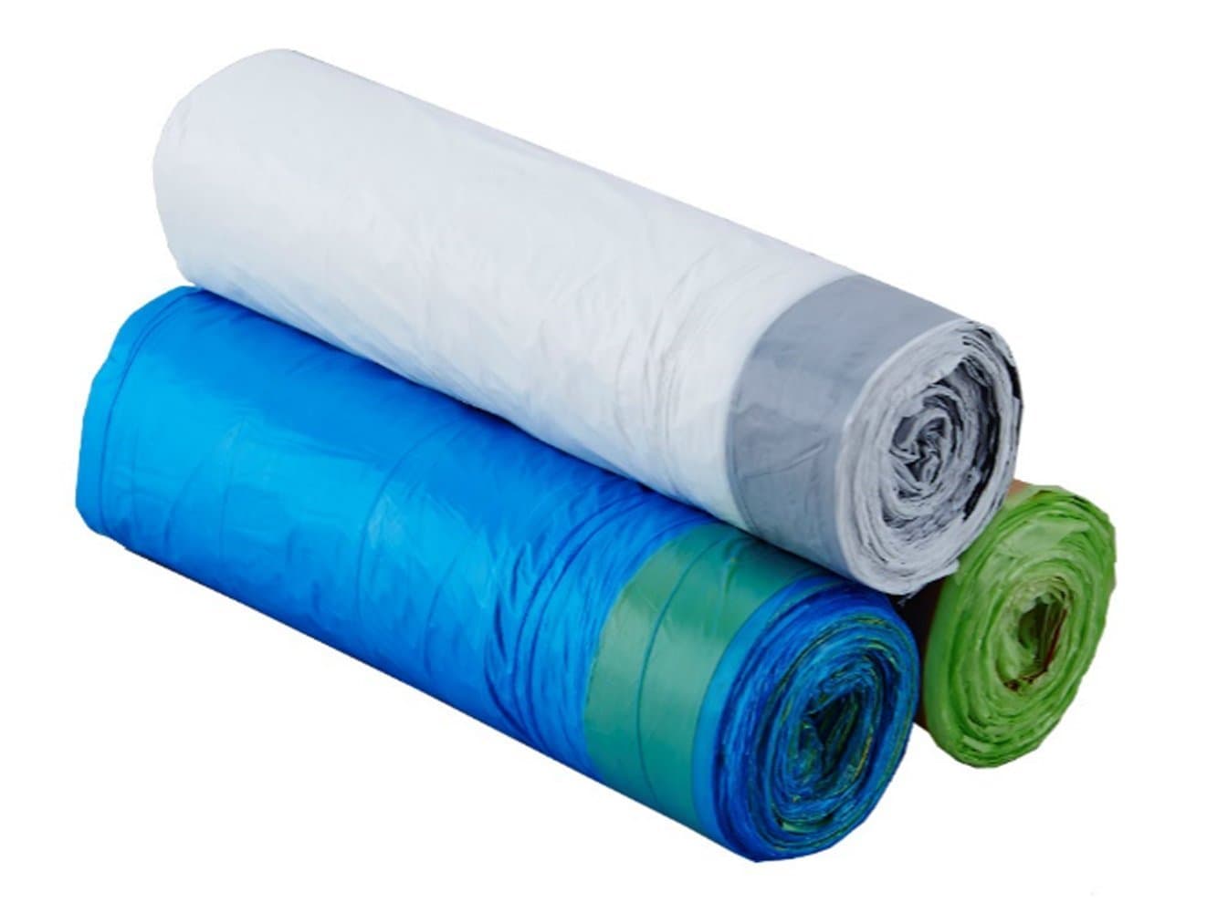 Besli 0.8-1.2 Gallons Drawstring Strong Trash Bag Garbage Bag (120 Bags(0.8-1.2 Gallon), White/Blue/Green)