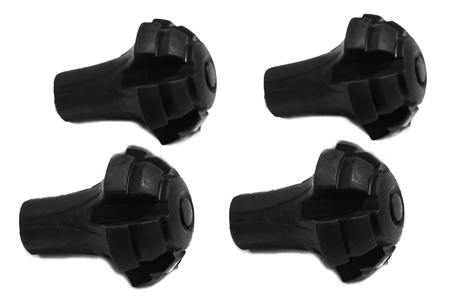 Hiker Hunger Extra Durable Rubber Tips, Paws, Ferrules: Trekking, Hiking, and Snowshoe Poles Accessories & Replacements (4 Pack) - USA Based Brand