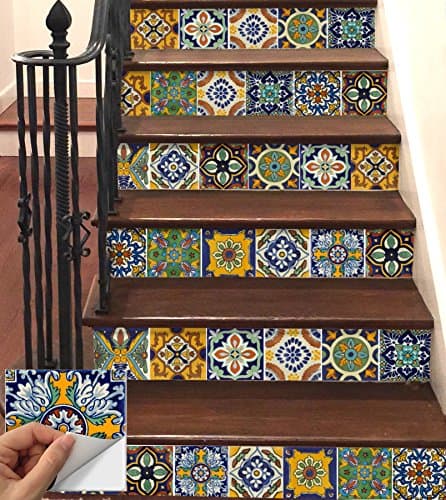SnazzyDecal 15 Steps Removable Vinyl Stickers Strips for 6-1/5 in Height Stair Risers TR002-S-6.5