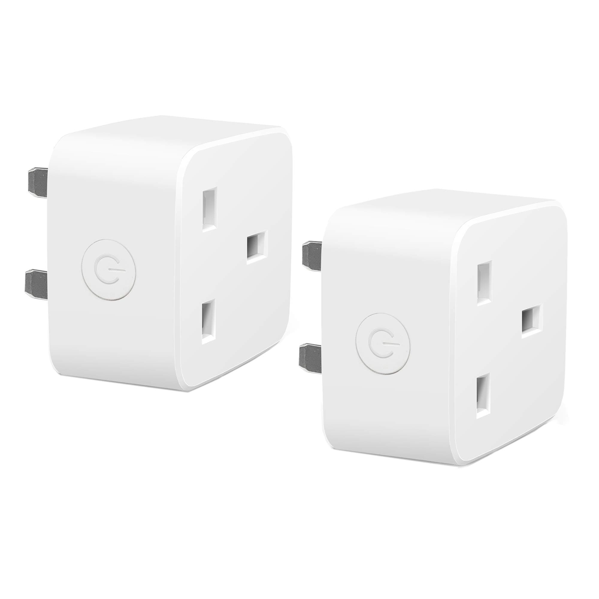 UseeLink WiFi Smart socket plug, 10A mini size, Works with Amaon Alexa and Google Home, Remote control, Timer, schedule, No Hub Required CE REACH RoHS certified white (2 Pack)
