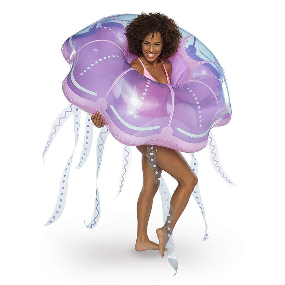 WLZP Giant Inflatable Pool Float, Jellyfish Inflatable Float Toy Recliner Double Valve Guarantees a Tight Thickening, Travel Photograph Props Lounge Pool Raft for Man/Woman, 48 x 49 x 15.5Inch