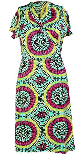 Casual dress - with wall-art design (Medium, Green)