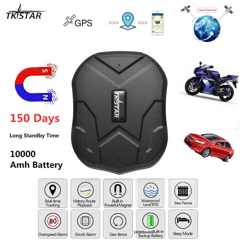 Vehicle GPS Tracker,TKSTAR Strong Magnetic GPS Tracker, 150 Days Long Standby GPS, Vehicle Tracker Real Time Monitoring System, Waterproof GPS Locator, Anti Lost GPS Tracking Device with Free APP