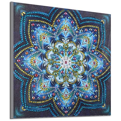 4 Packs /Set DIY 5D Diamond Painting Special Shaped by Number Kits,Partial Section Drill Rhinestone Embroidery Cross Stitch Pictures for Home Decor (Mandala02)