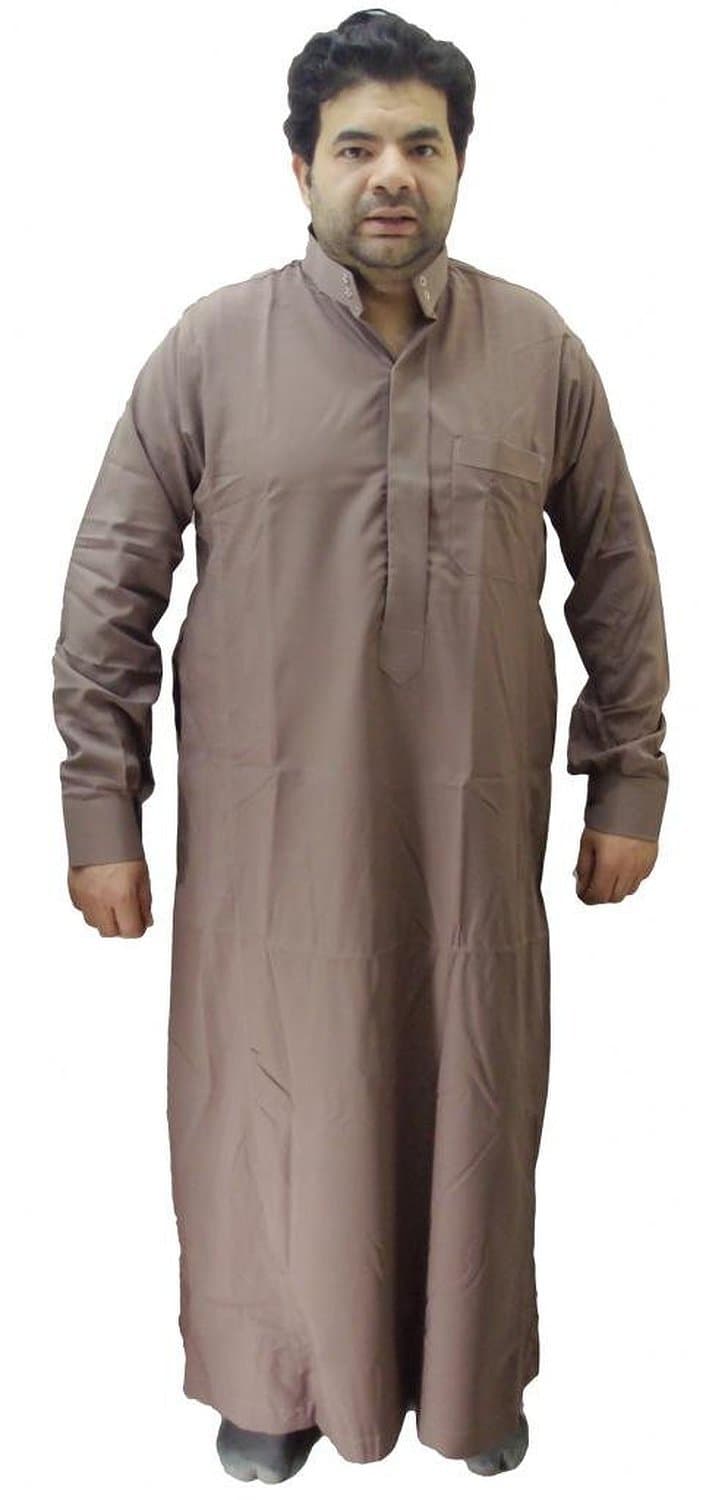Men Saudi Style Thobe Thoub Abaya Robe Daffah Dishdasha Islamic Arabian Kaftan