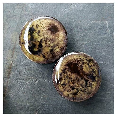 Pair - Granada Glass Ear Plugs Organic Handmade double-flared gauges ceramic Essential Oil Diffusers (10mm 00g)