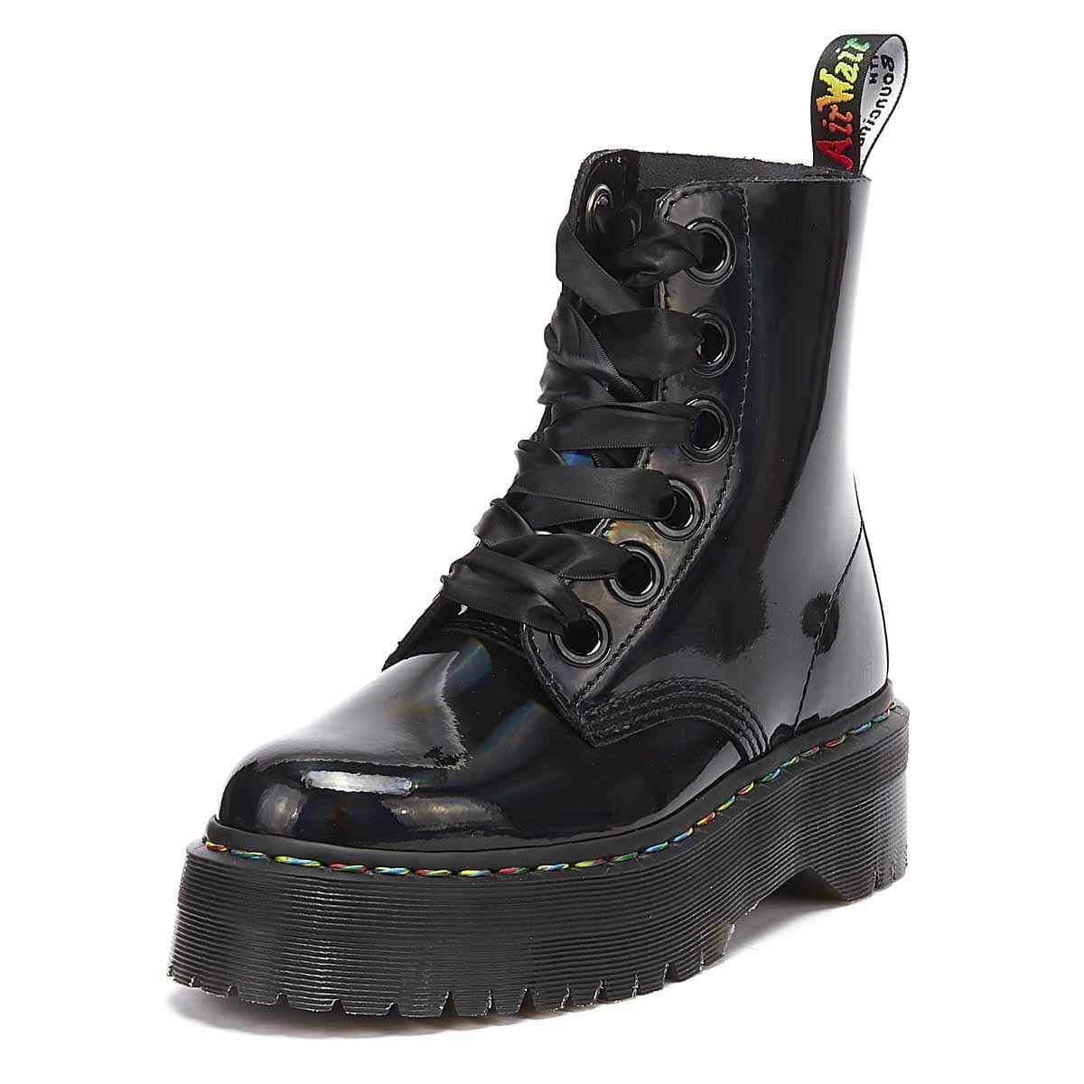 Dr.Martens Womens Molly Rainbow Leather Boots