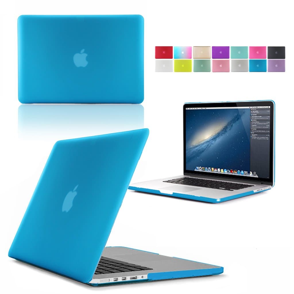 LOVE MY CASE / NEW AQUA BLUE Rubberized See-Through Hard Case Cover for Apple Macbook Pro with RETINA DISPLAY (13-inch = Models: A1502 / A1425) (15-inch = Models: A1398) (will NOT fit 2017/2018 Pro with/without Touch Bar or standard MacBook Pro with Internal CD/DVD Rom) PLEASE CHECK YOUR MACBOOK PRO MODEL NUMBER BEFORE ORDERING.