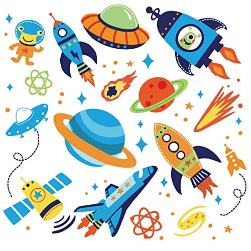 Super Space Explorer Decorative Peel & Stick Wall Art Sticker Decals