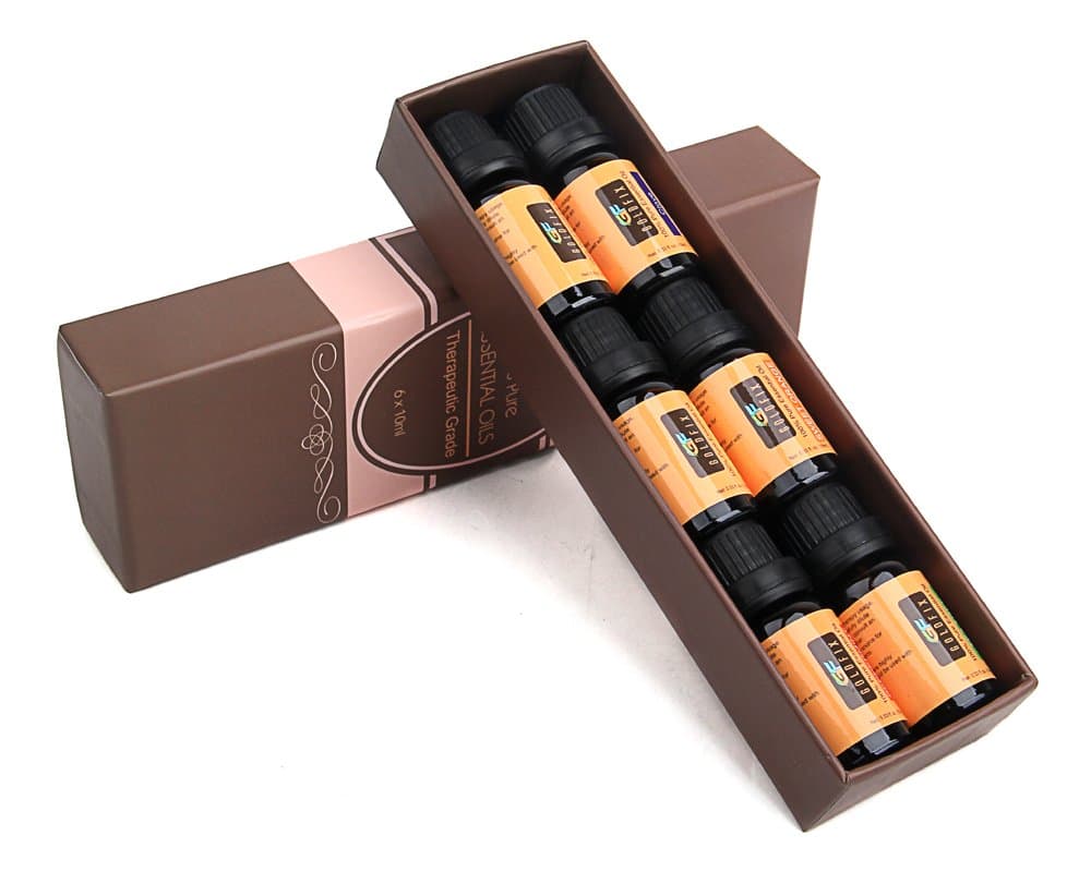 GOLDFIX Aromatherapy Top 6 Essential Oil Premium Gift Set (100% Pure and Natural) - Therapeutic Grade Essential Oils - All of Our Most Popular Scents and Best Essential Oil Blends - Best Choice