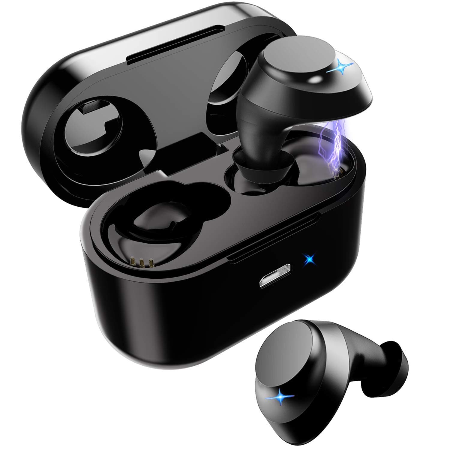 Wireless Earbuds, Bluetooth Earbuds 5.0 True Wireless Sport In-Ear Mini Headphones Auto pairing 20H Playtime Hi-Fi Stero Bass Sound Noise Cancelling Headsets, Built-in Mic and Portable Charging Case