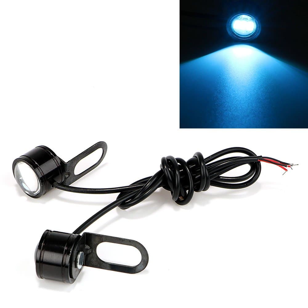 CuiGuoPing Motorcycle Eagle Eye light, Fog Lamp,Tail Lamp, DC 12V, 25MM, Set of 2 (Ice Blue)