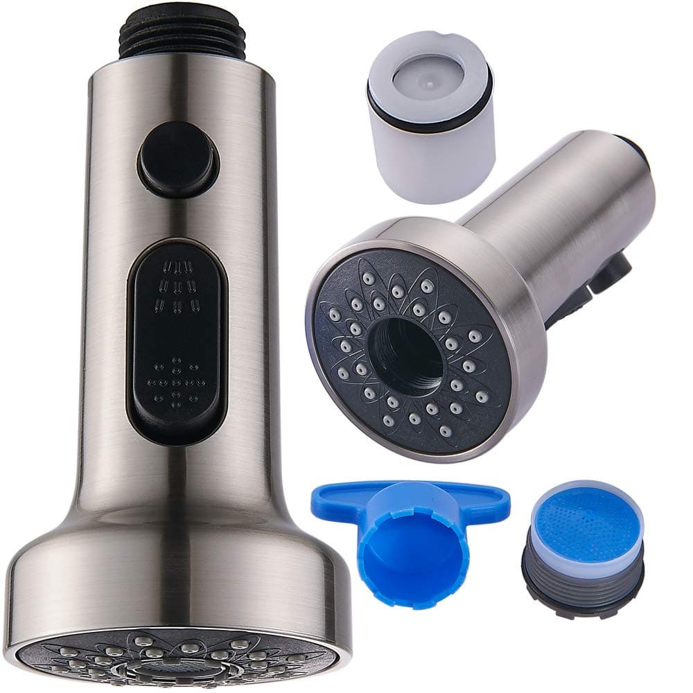 Faucet Spray Head,Pull-Out Sprayer Kitchen Sink Faucet Replacement Part,Regalmix 3-Function,Brushed Nickel,RWF072B