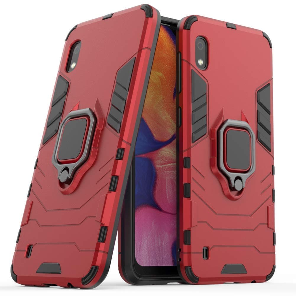 DWAYBOX Case for Galaxy A10 Ring Holder Iron Man Design 2 in 1 Hybrid Heavy Duty Armor Hard Back Case Cover Compatible with Samsung Galaxy A10 SM-A105 6.2 Inch (Red)