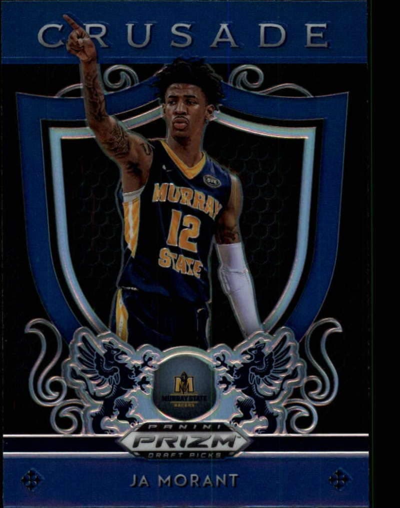 2019-20 Prizm Draft Crusade Blue Prizms Refractor Basketball #11 Ja Morant Murray State Racers Official NCAA Draft Rookie Parallel Card From Panini America