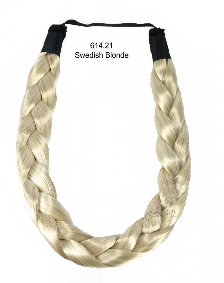 CHUNKY PLAIT HIGH QUALITY PLAITED THICK HEADBAND AVAILABLE IN 14 NATURAL COLOURS (614.21 (Swedish Blonde))