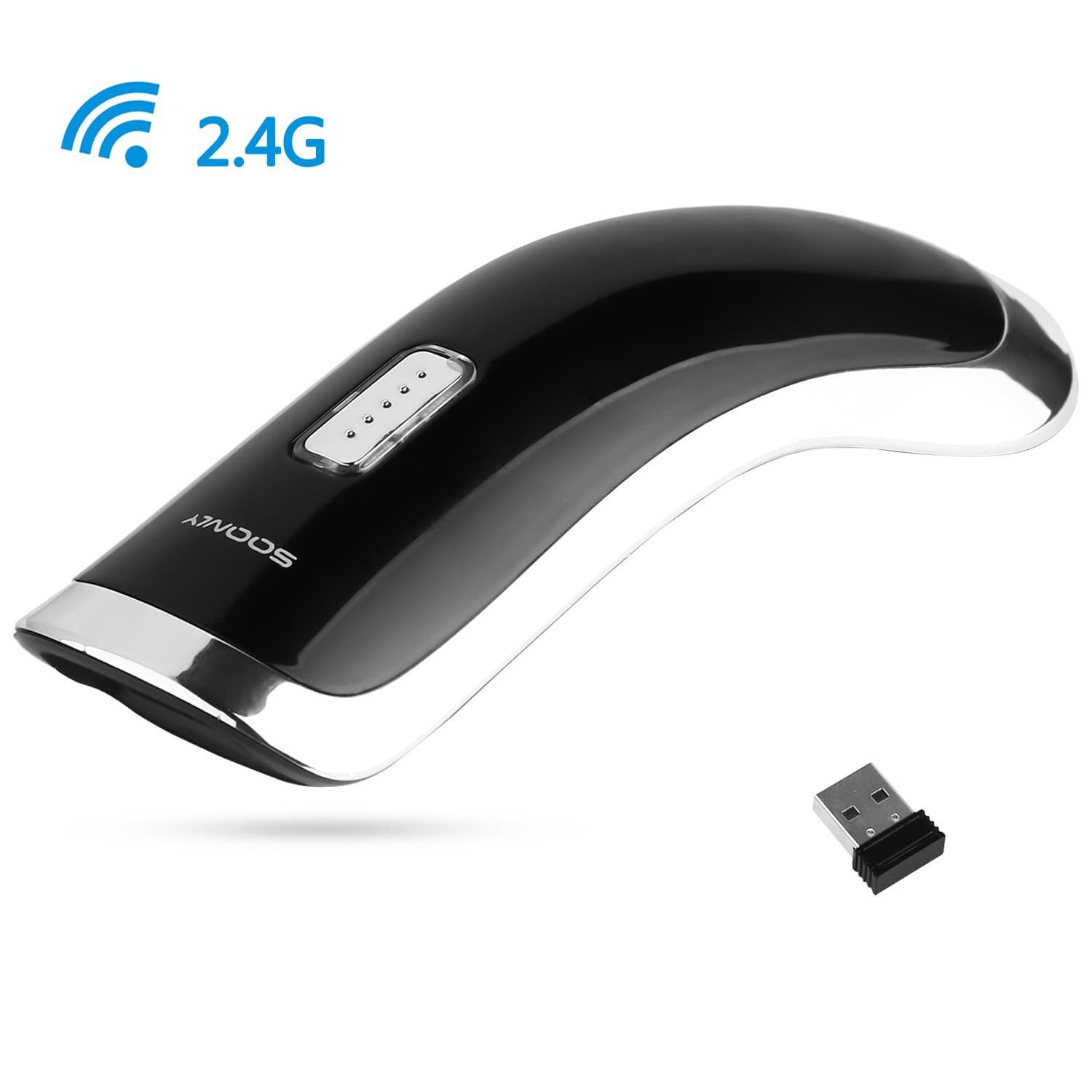 SOONLY Portable 2.4GHz Wireless Barcode Scanner 1D 2D Barcode Reader for Mobile Payment Computer Screen
