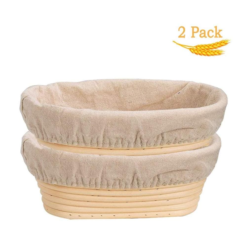 Bread Proofing Basket Bread 5.9 inch 15cm Dough Proofing Rising Rattan Basket with Linen Liner Cloth Handmade Rattan Bowl Perfect for Artisan Home Use (Size : 15x8x5cm)