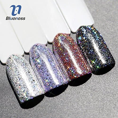 Blueness 1Box 0.2gram/box Laser Flakes Nail Mirrow Podwer Pigmen Nail Flecks Galaxy Chrome Nail Art