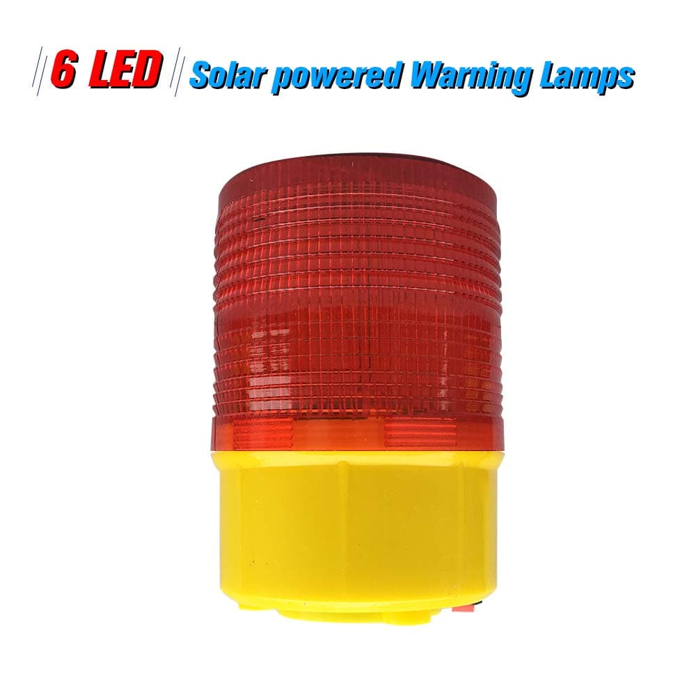 Cigopx Solar Warning Lights 6pcs Leds Red Light Solar-powered Warning Lamps Obstruction Lamp/Beacon Light/Traffic Warning Lights/Tower Crane Warning Light//Marine Lamp