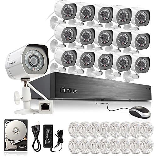 16 Channel Simplified PoE NVR Security System - 16 Megapixel 720P HD Outdoor IP Network CCTV Surveillance Camera Kit with 2TB Hard Drive & Scan QR Code Quick to View