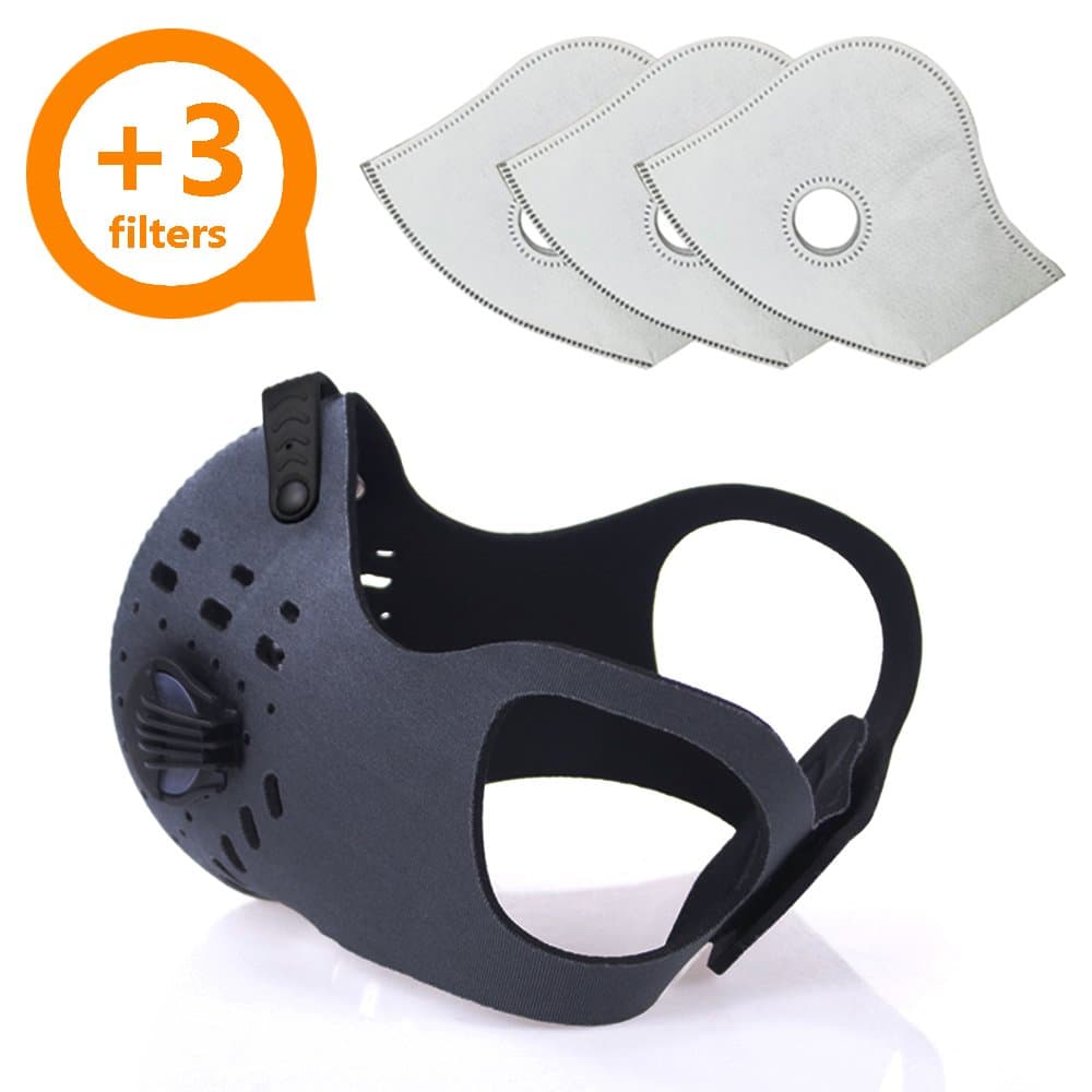 Activated Carbon Dust Mask for Breathing Clean Air, with Extra Filters, Excellent for Cycling, Running, No more Exhaust Gas, Dustproof, and Pollution, PM2.5 N99, Outdoor Activities