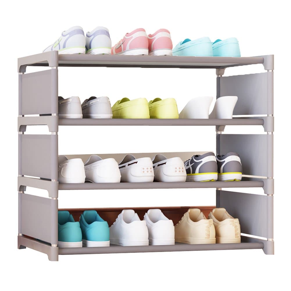 Asunnyhome Shoe Rack Organizer for Closets - 4 Shelf (Grey)