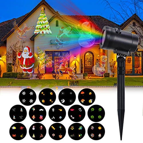 LED Projector Light Christmas- Tunnkit Upgraded 14 Switchable Slides/Patterns Decorative Light for Any Holiday,4 Speeds,Auto-Timer,Thermal Module,IP65 Waterproof