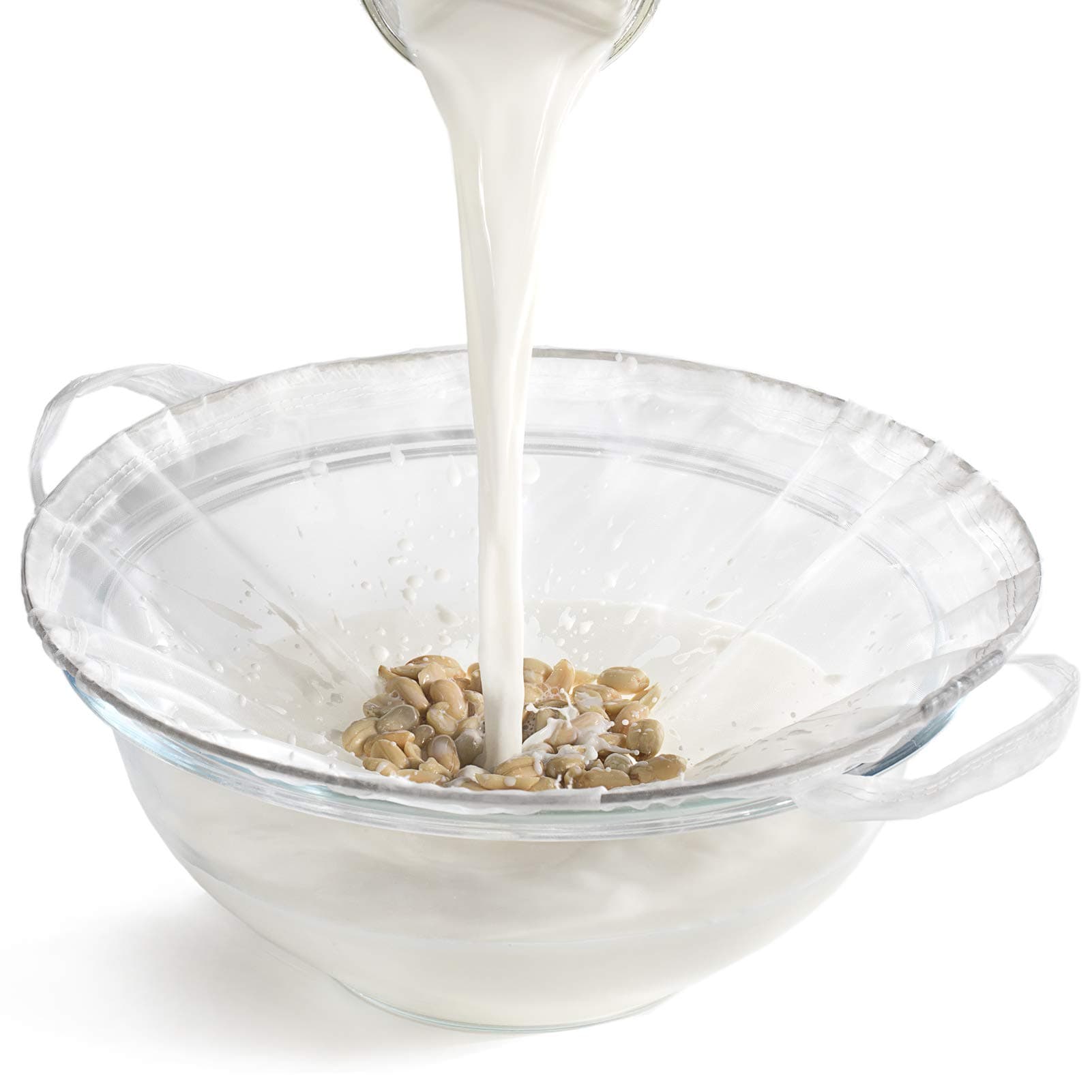 TENRAI Nut Milk Bag, Multiple Usage Reusable Food Strainer - Fine Mesh Nylon Almond Milk Bags - Cold Brew Coffee/Yogurt Filter/Ring (2Qt. 200 Micron)