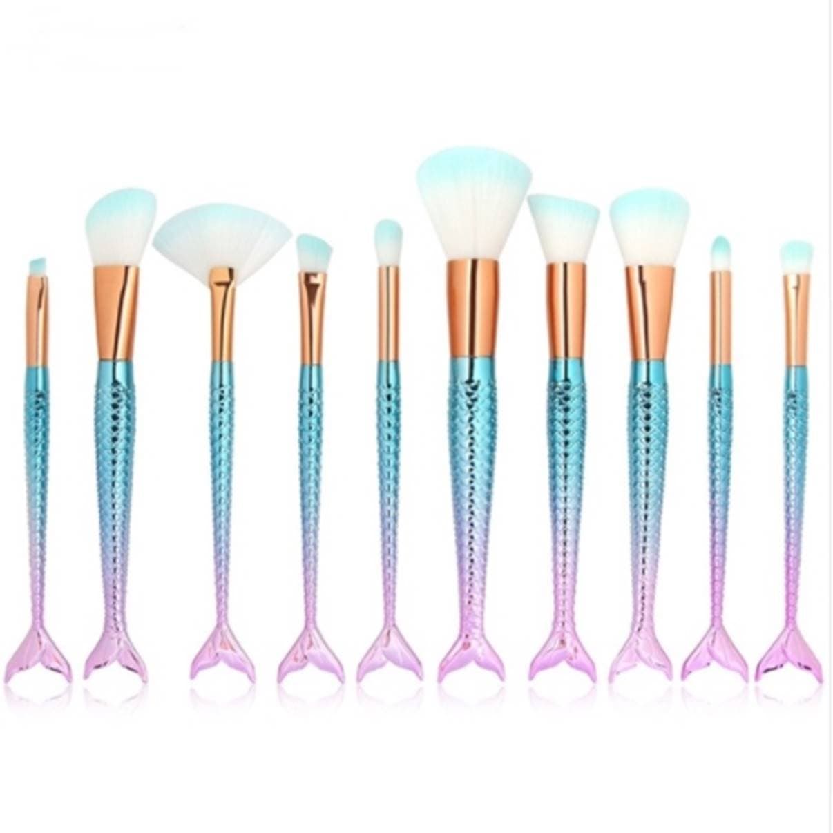 10 Pcs Makeup Brush Set Eye Shadow Eyelash Eyeliner Eyebrow Eyeshadow Palette Cosmetic Soft Synthetic Make Up Brushes Tool Foundation Blending Contour Concealer Cosmetics Tools Kit, Type-01