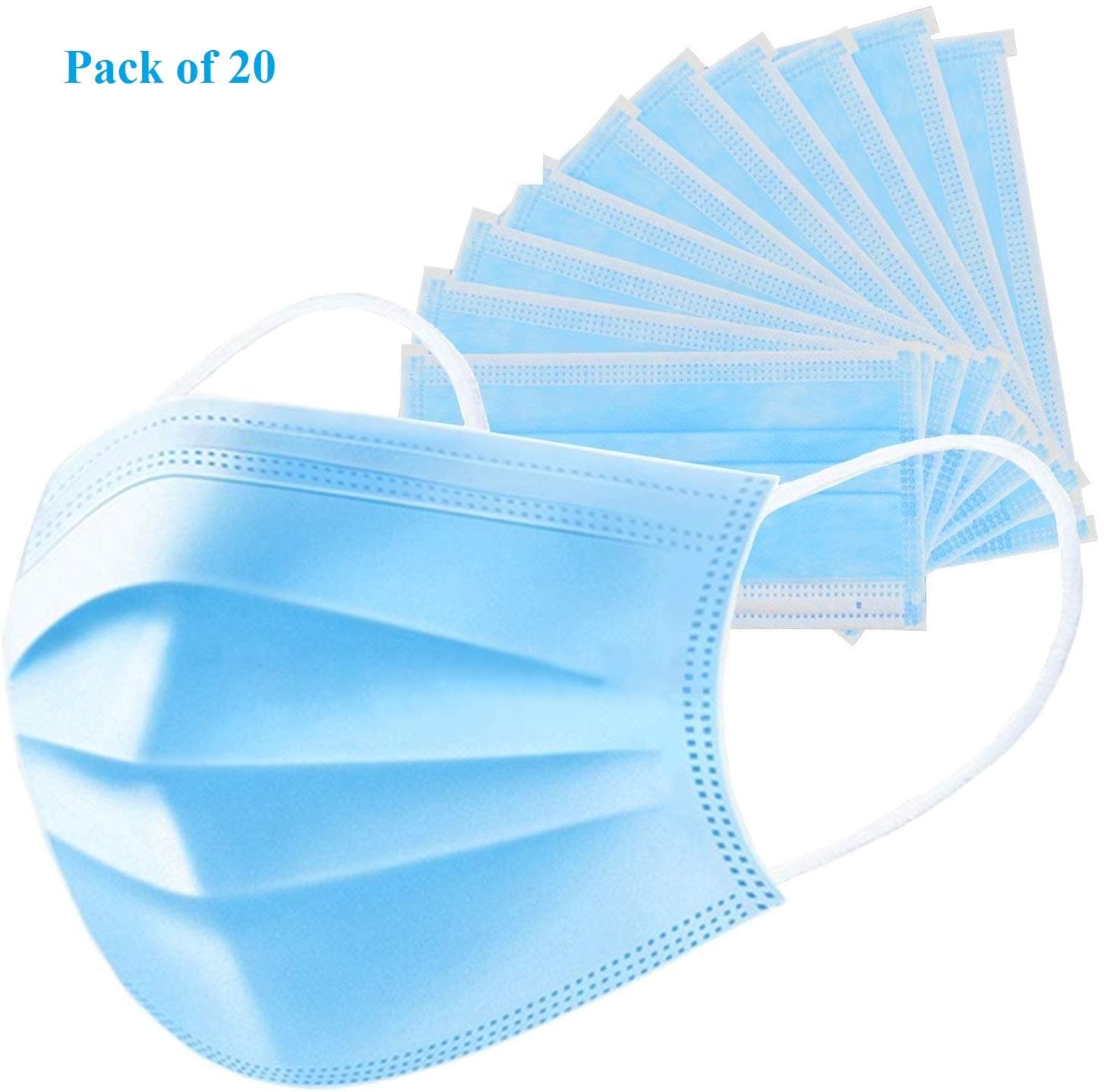 Callas 3 Layered Disposable Dust Mask With Ear Loop and Nose Clip(Mask_20)