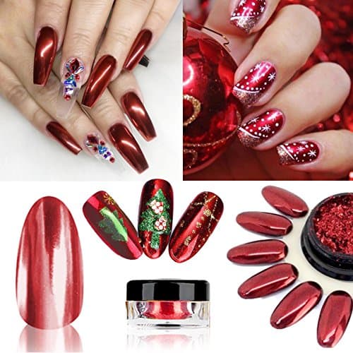 RED MIRROR POWDER CHROME Christmas New Arrival Super Shining Effect (y4)