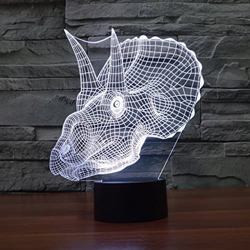 3D Triceratops Dinosaur iLLusion Light 7 Colors Changing Table Desk Deco Lamp Bedroom Children Room Decorative Night Light
