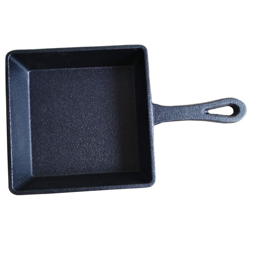 HAWOK 5.4inchSmall Square Cast Iron Skillet With Handle Pre-Seasoned Fry Pan