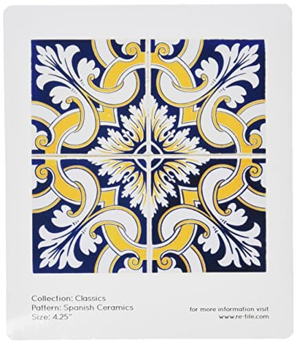 Odham Press OP-RT2047 RETile Spanish Ceramics Decal with Clear Background for 4" Tile