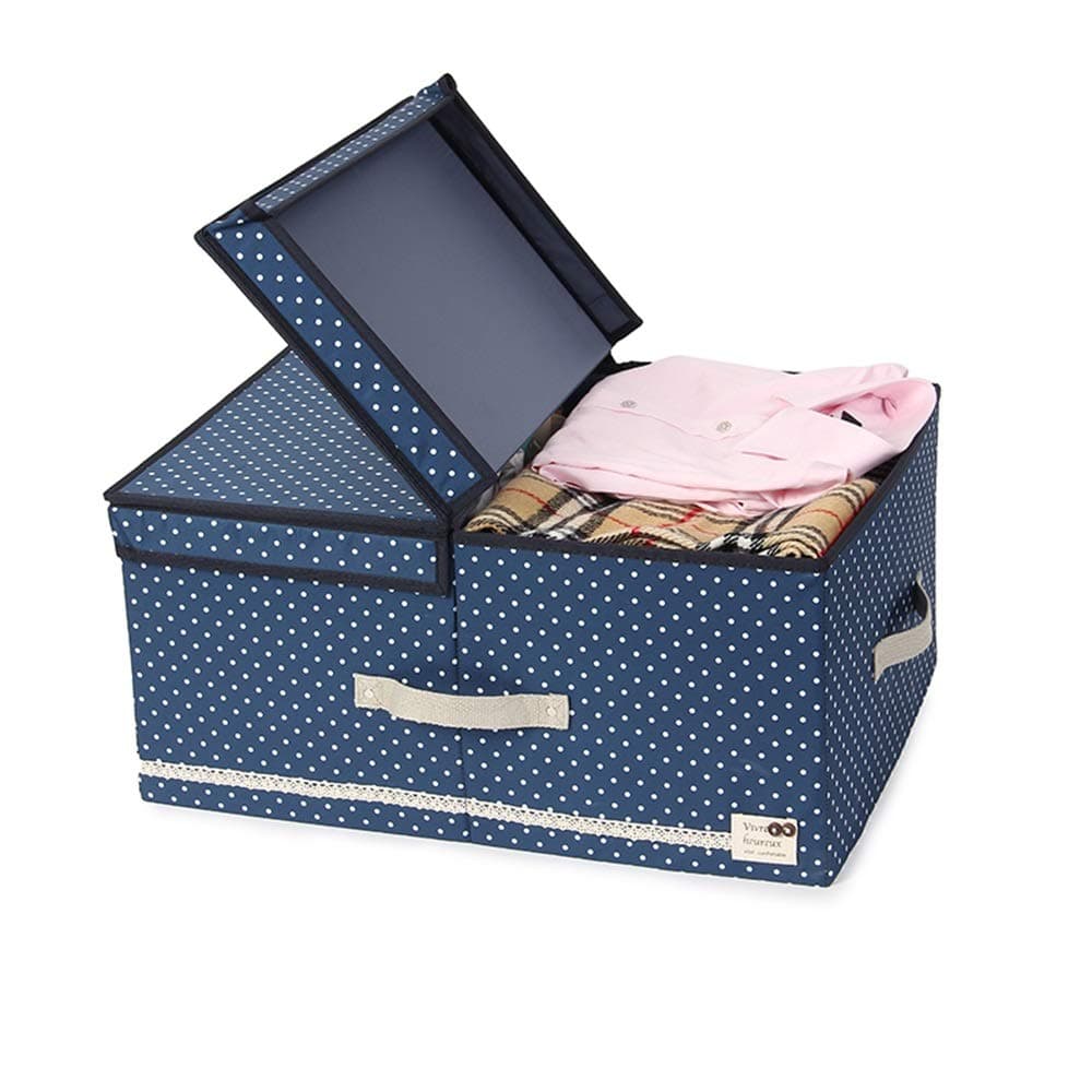 Clothes Storage Box With Over-sized Space, Polyster Fabric Clothing Storage For Heavy-duty Organisation, With Folding Lid And Removable Dividers (Color : #1, Size : 42 * 54 * 26cm)