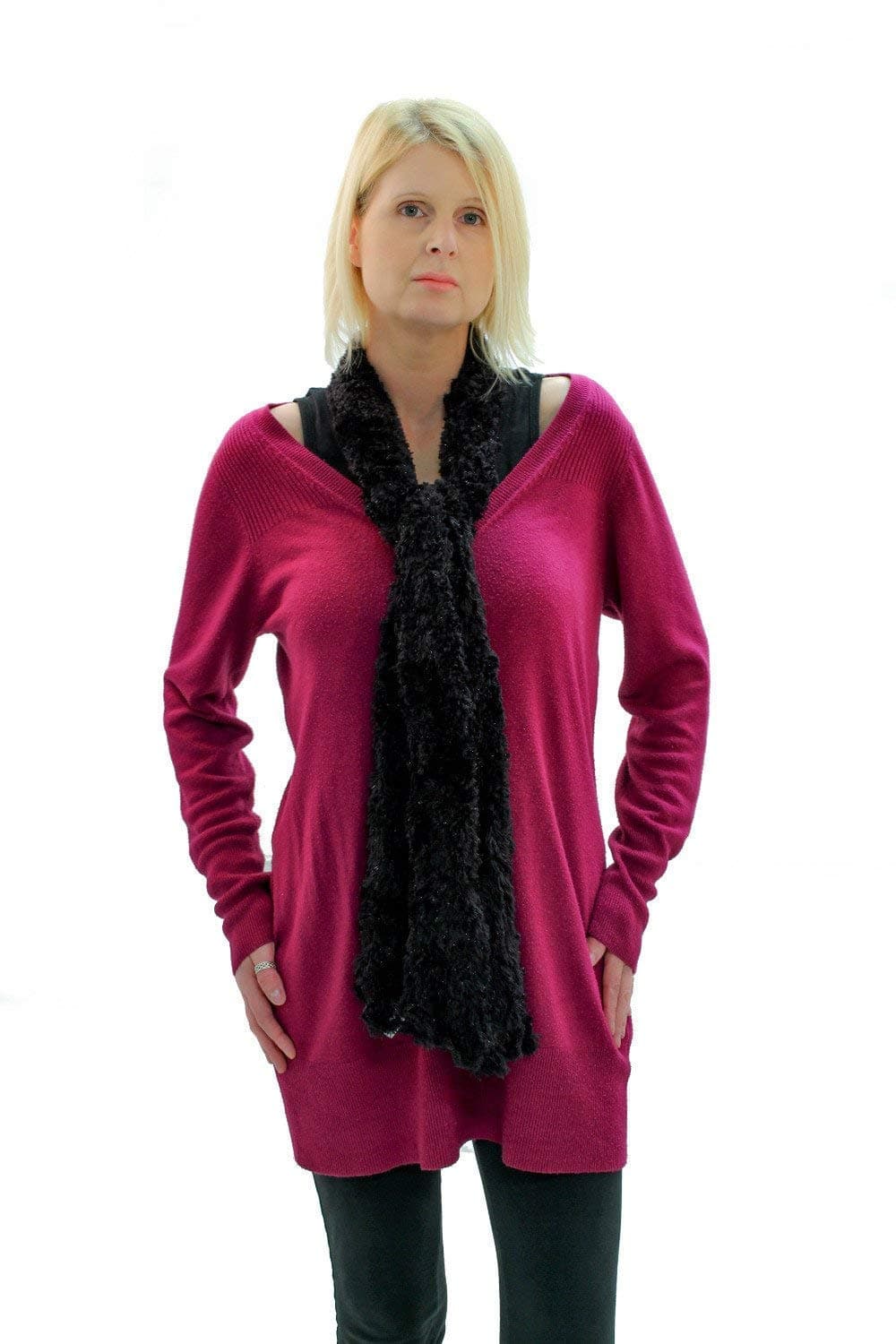 UKayed Magic Scarf, Snood, Shawl & Shrug 8 Different ways to use Ladies Women Girls Cosey Scarf (Black)