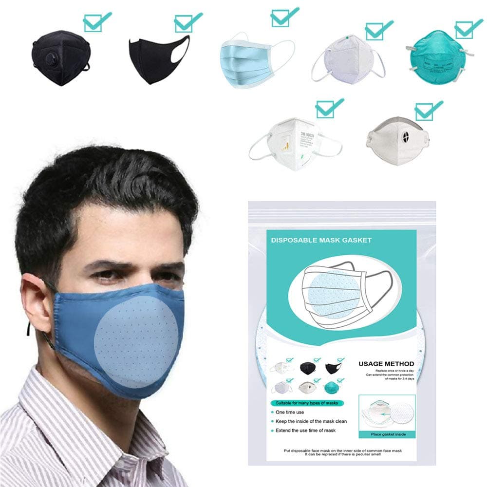 POTENCO Mask Pad, Face Mask Replacement Pad Mask Inner Pad Gasket Replacement Filter Pads Respirator Mask Filter Cotton for N95 Mask Gasket Filter