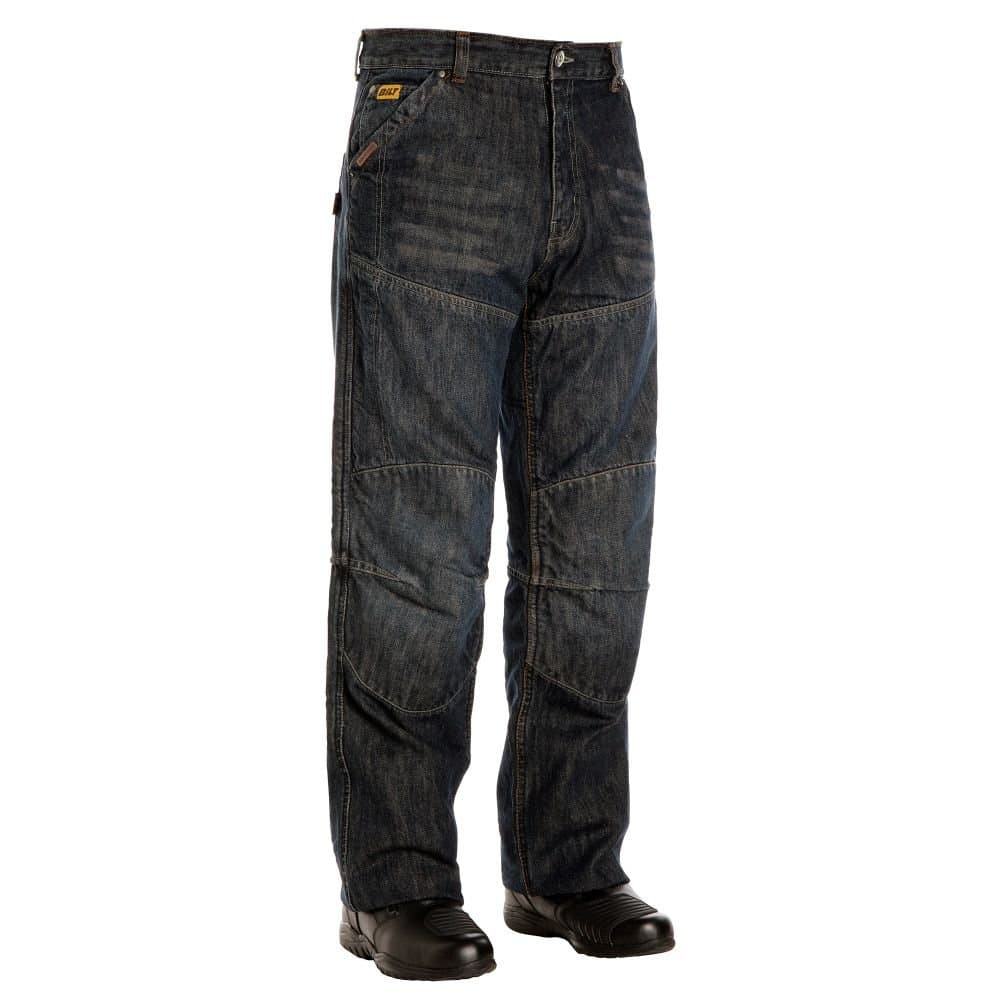 Bilt Iron Workers Steel Protective CE Armor Aramid Fiber Relaxed Fit Denim Street Bike Motorcycle Riding Jeans - Dark Blue 28