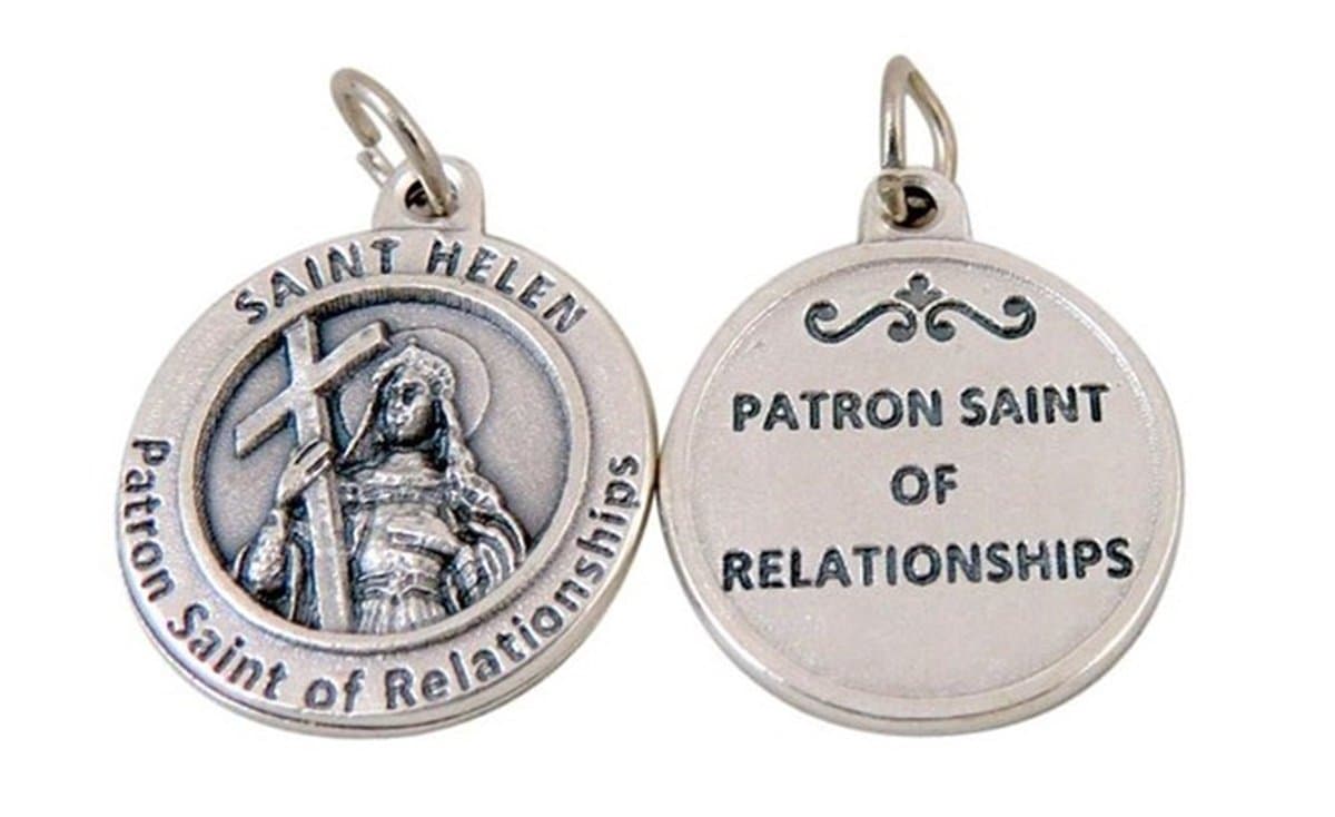Silver Toned Base Catholic Patron Saint Medal Pendant, 3/4 Inch