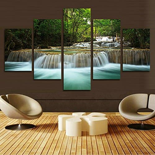 HtpArt Wall Art 5 each definition pictures canvas prints waterfall home decoration living room painting print (unframed) htp06 50 inch x30 inch