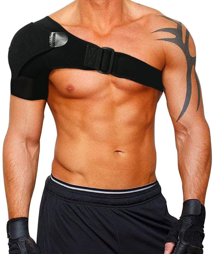 Shoulder Brace Support, Stability Brace with Pad Light and Breathable Neoprene for Rotator Cuff, Dislocated AC Joint, Labrum Tear, Shoulder Pain, Shoulder Compression Sleeve