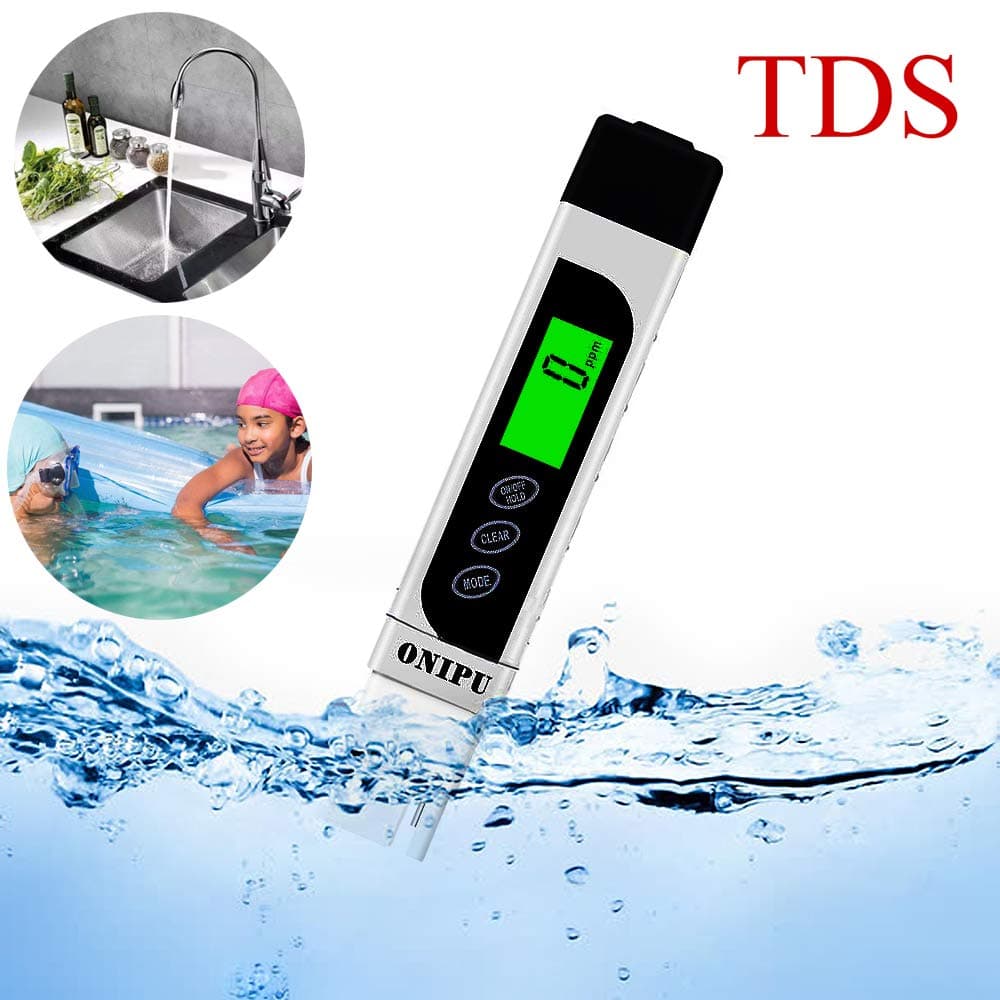 ONIPU TDS Meter Digital Water Tester 3 in 1 Kit with 0-9990 ppm Measurement Range, PH Meter & EC Meter & Temperature Meter for Hydroponics,Aquariums,Drinking Water,RO System,Fishpond and Swimming Pool