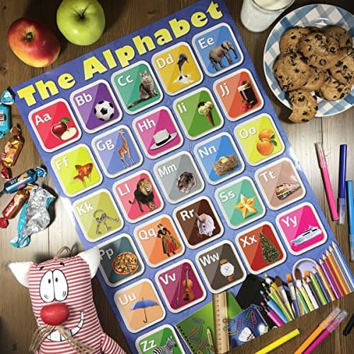 Hatinkaart – Double-Sided Laminated Alphabet Chart - 16.5 x 23.4 Inches