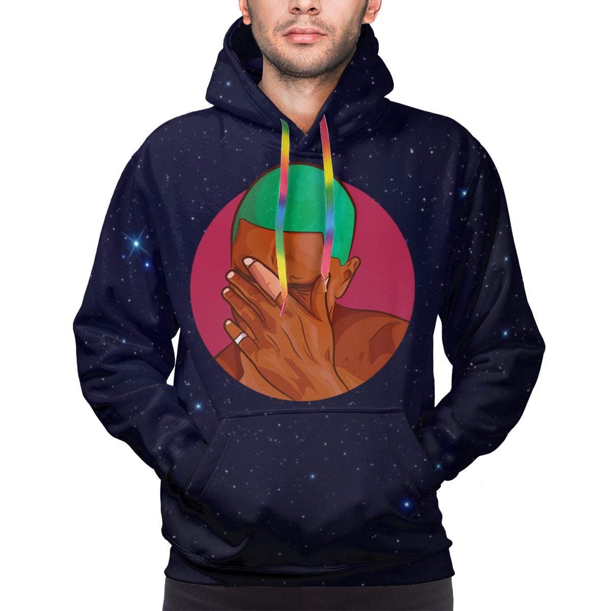Blond Frank Ocean Men's Pullover Hoodie Sweatshirt Color Drawstring Pocket Black